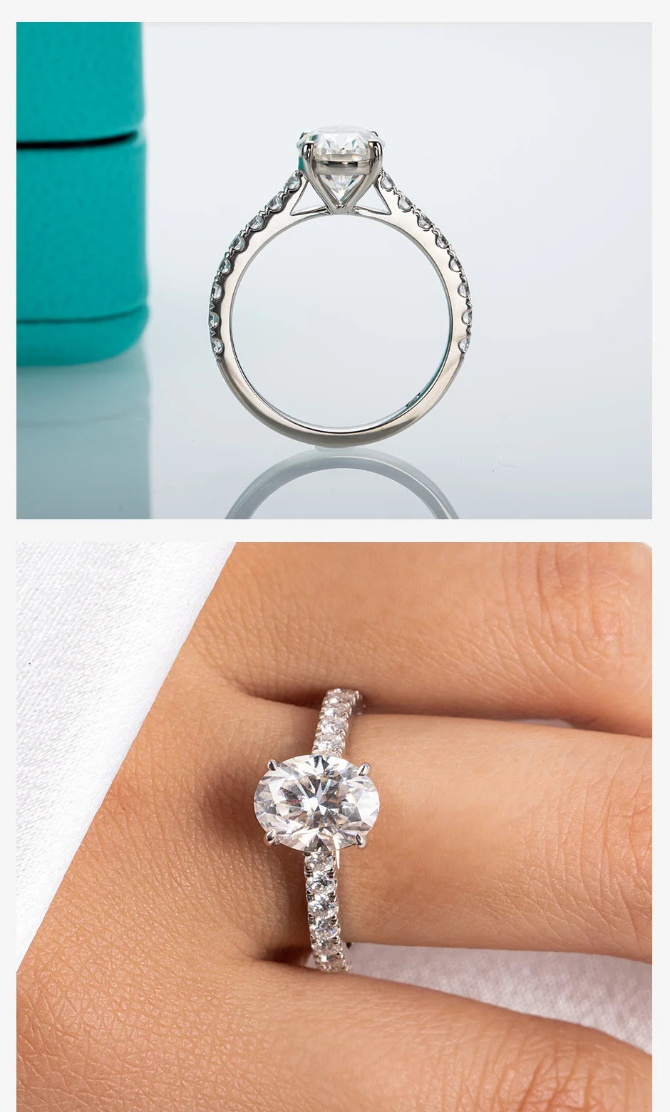 Moissanite Ring 18K Gold Plated