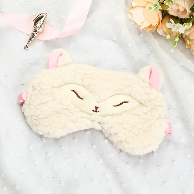 Cute Plush Sleeping Sheep Eye Mask for Relaxation