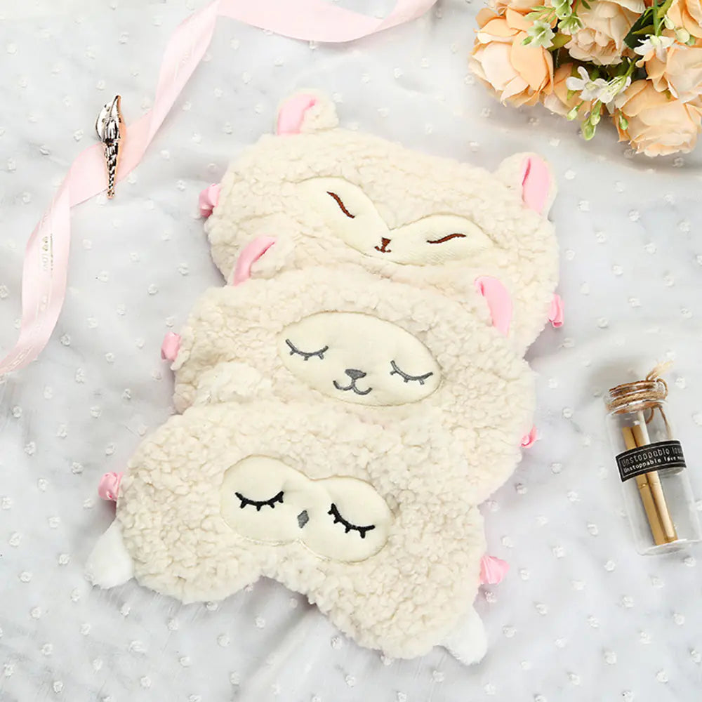 Cute Plush Sleeping Sheep Eye Mask for Relaxation