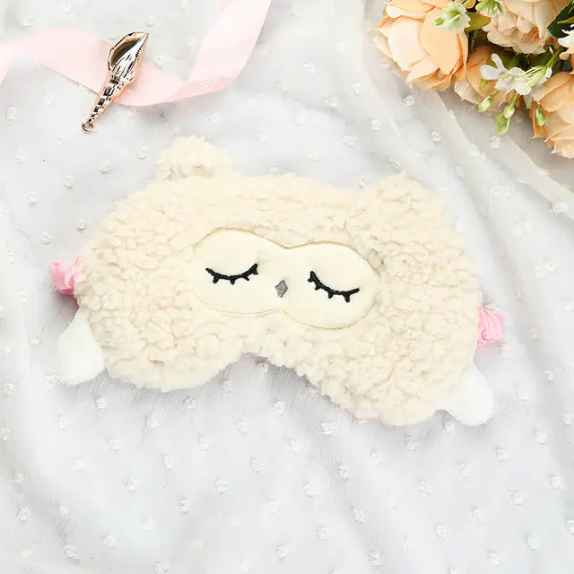Cute Plush Sleeping Sheep Eye Mask for Relaxation