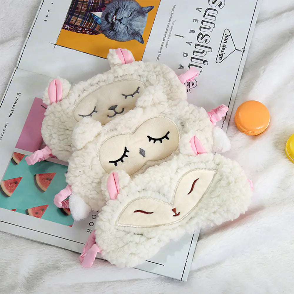 Cute Plush Sleeping Sheep Eye Mask for Relaxation