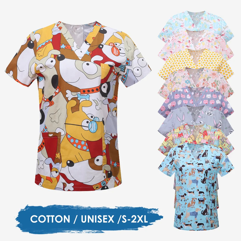 Favorite Pet Medical Scrub Tops-Cotton