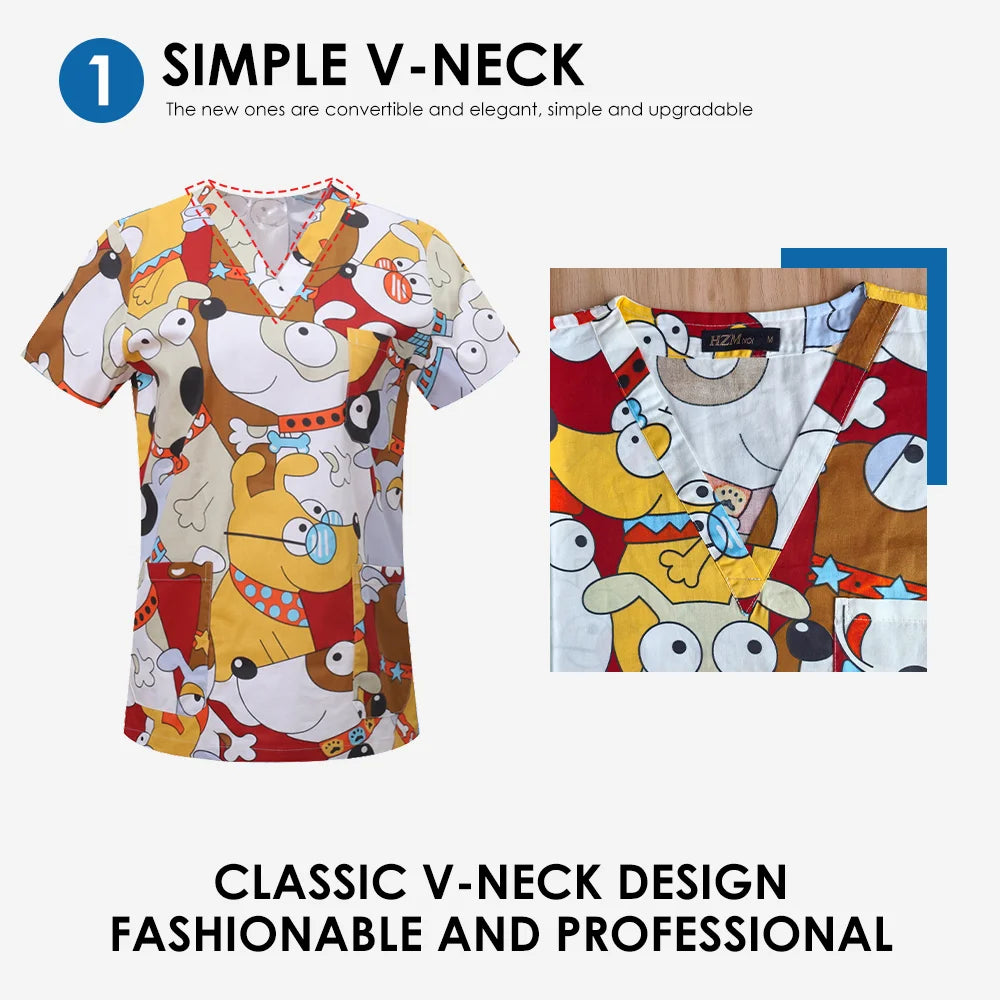 Favorite Pet Medical Scrub Tops-Cotton