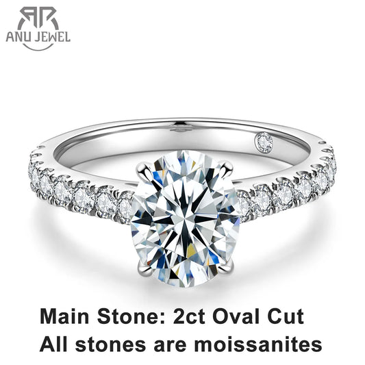 Moissanite Ring 18K Gold Plated
