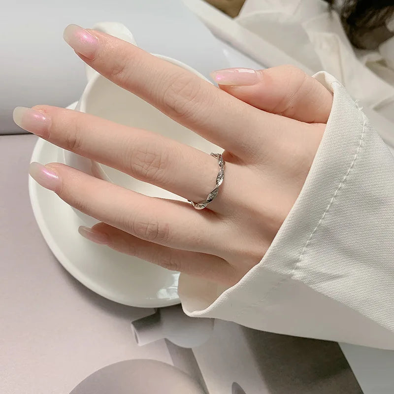 Twist Ring for Women Fashion 925 Sterling Silver Stack Twisted Ring Cubic Zirconia; irresistible❤️