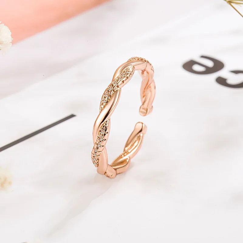 Twist Ring for Women Fashion 925 Sterling Silver Stack Twisted Ring Cubic Zirconia; irresistible❤️