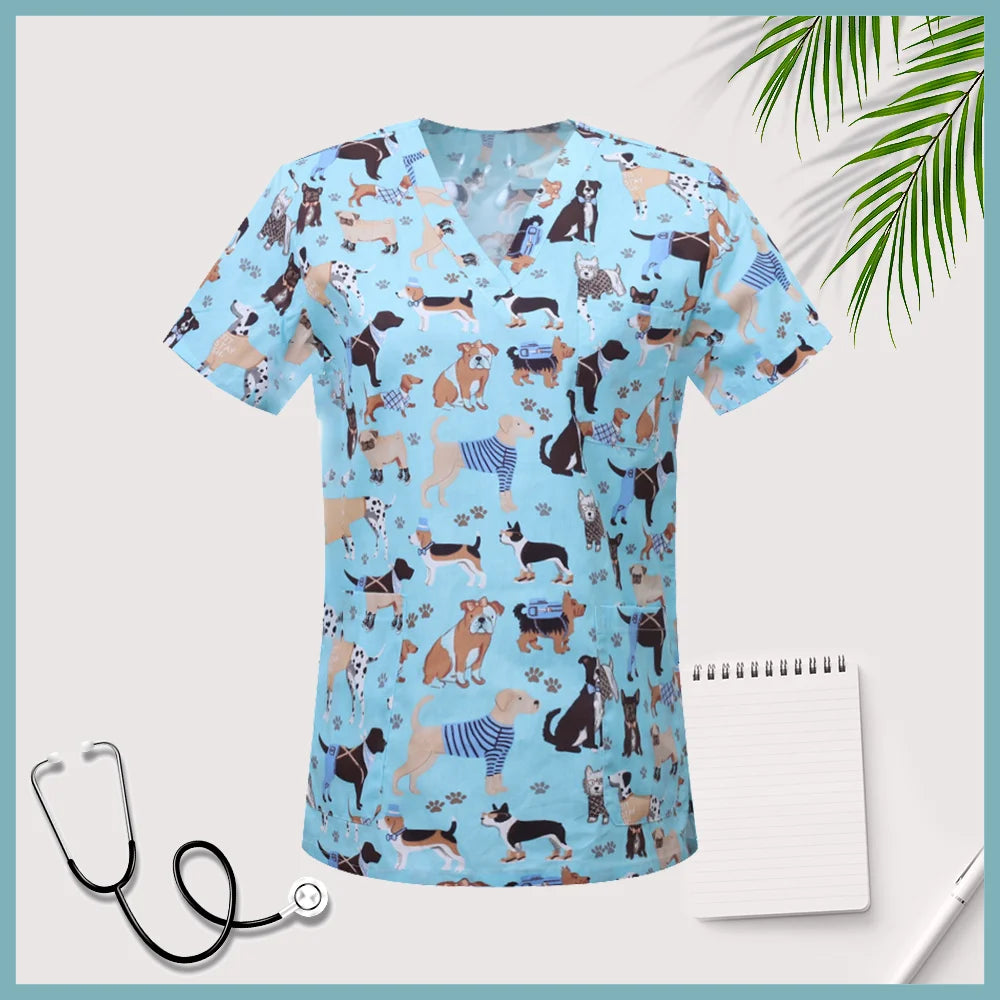 Favorite Pet Medical Scrub Tops-Cotton