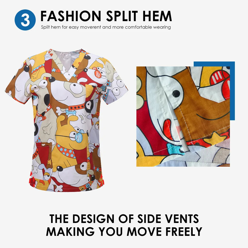 Favorite Pet Medical Scrub Tops-Cotton