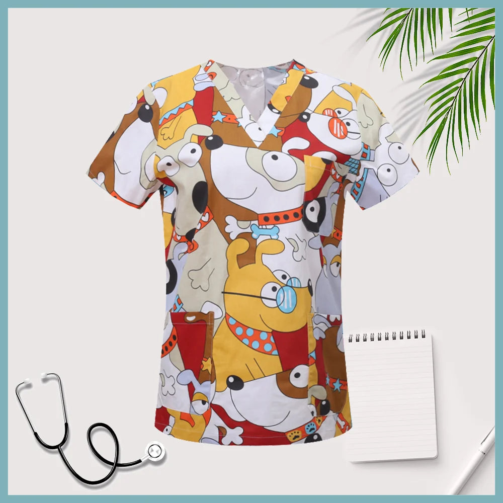 Favorite Pet Medical Scrub Tops-Cotton