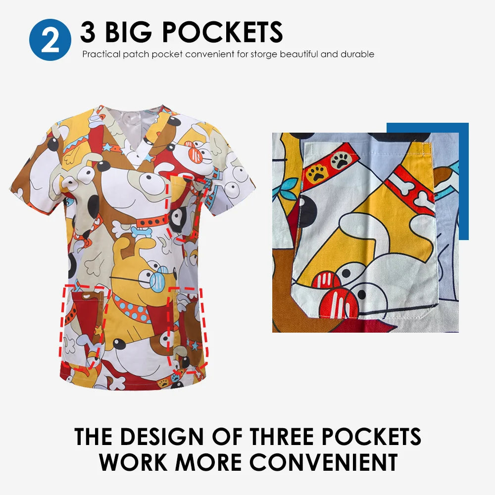 Favorite Pet Medical Scrub Tops-Cotton