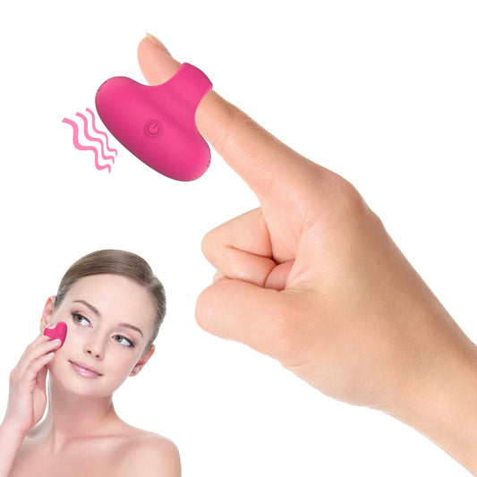 Fuigarry Upgrade Portable Travel Pocket Mini-Ring Facial and Eye Massage Ball USB Rechargeable Personal Massager Facial Muscles Tighten Anti-aging Relieve Eye Dark CirclesPuffinessFatigue (Rose Red)